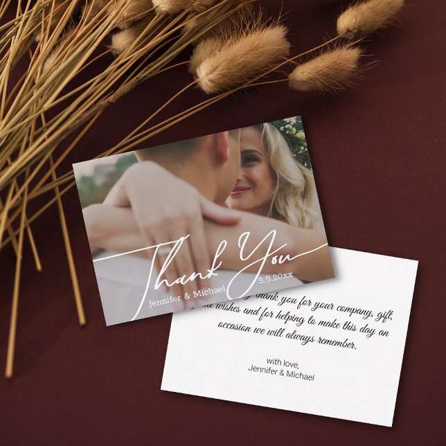 Tarjeta Pequeña mínimo gracias a la foto manuscrita del boda (Subido por el creador)