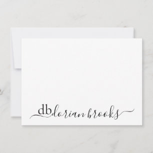 Tarjeta Pequeña Mínimo Moderno Guión Swash Script Monograma Con In