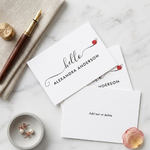 Tarjeta Pequeña Mínimo Script Moderno Hola Corazón