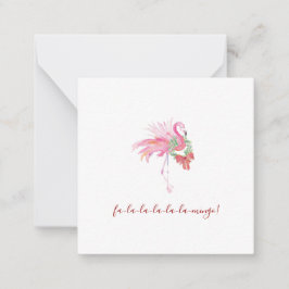 Tarjeta Pequeña Minitorcolor de agua rosado lindo Flamingo
