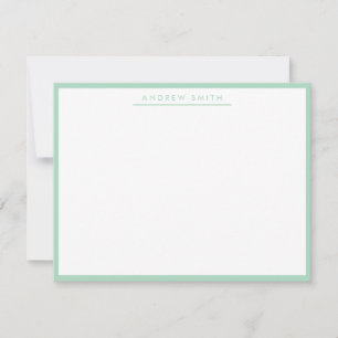 Tarjeta Pequeña Mint Green Línea Simple Moderna Clásica Minimalist