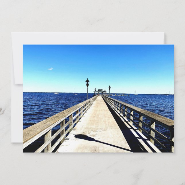 Tarjeta Pequeña Mirando hacia abajo el muelle (Anverso)