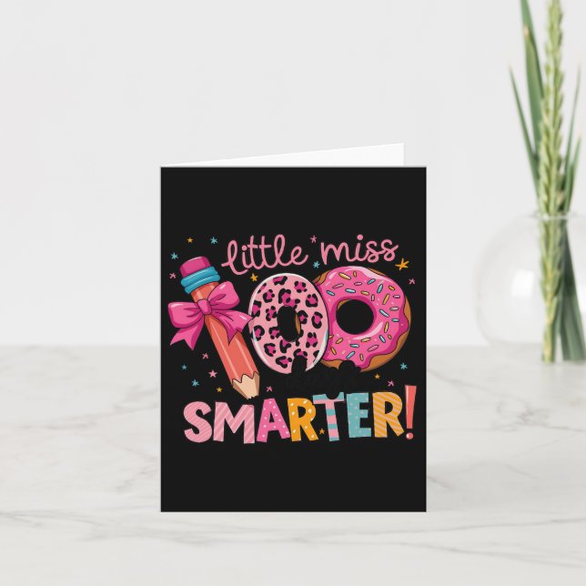 Tarjeta Pequeña Miss 100 días más inteligente 100 días de  (Anverso)