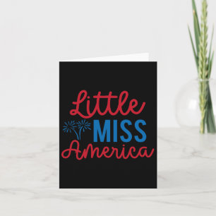 Tarjeta Pequeña Miss América Día de la Independencia Patri