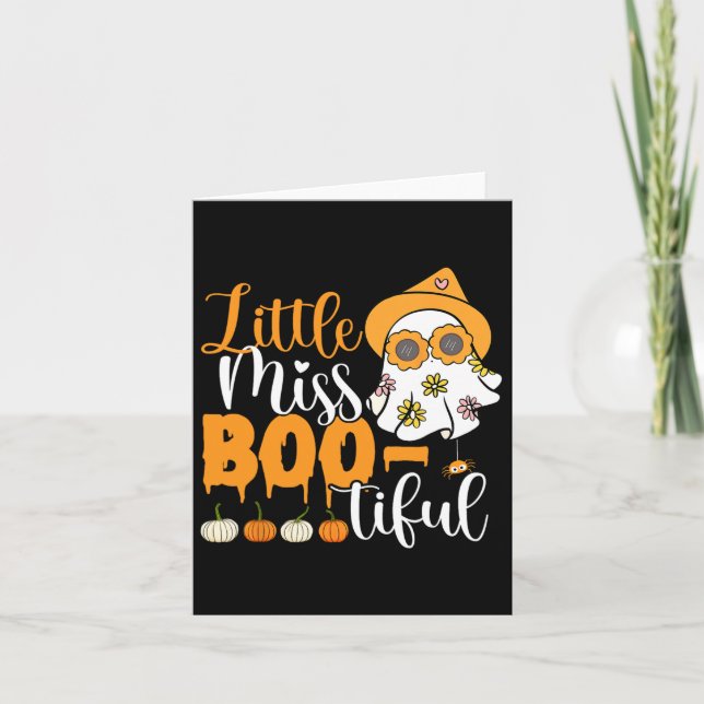 Tarjeta Pequeña Miss Boo Bella Cute Boo Ghost Halloween To (Anverso)