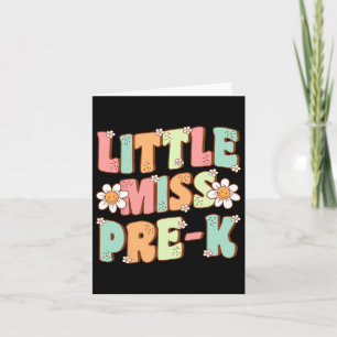 Tarjeta Pequeña Miss Chica Prek Ck To School Retro Daught
