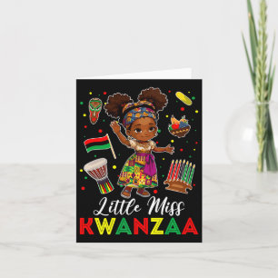 Tarjeta Pequeña Miss Kwanzaa Kinara Vela afroamericana