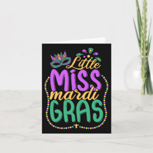 Tarjeta Pequeña Miss Mardi Gras Niños Chicas de ropa de ca