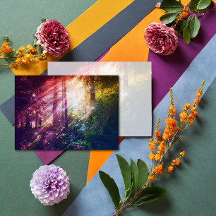 Tarjeta Pequeña Mítico arcoiris para bosques artesanales