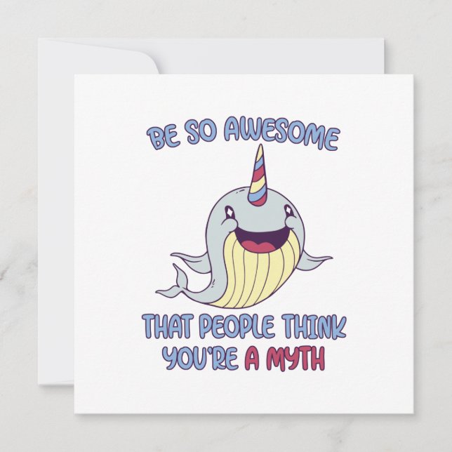 Tarjeta Pequeña Mito asombroso de Narwhal (Anverso)