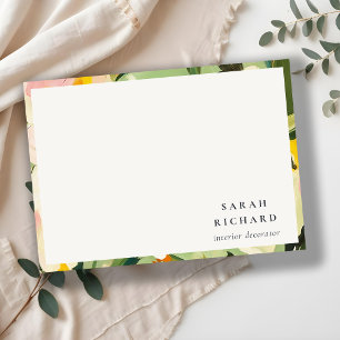 Tarjeta Pequeña Moda Boho Colorful Green Pintado Floral