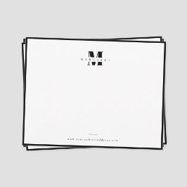 Tarjeta Pequeña Moda Borde negro negrita Letra simple nombre de mo