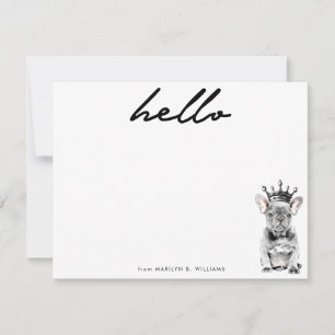 Tarjeta Pequeña Moda Bulldog francés Frenchie Love Royal Stationer