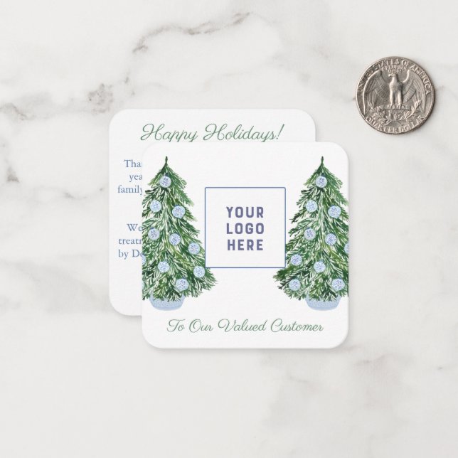 Tarjeta Pequeña Moda Chinoiserie Vacaciones para Navidades de clie (Anverso/Reverso In Situ)