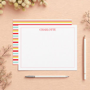 Tarjeta Pequeña Moda clásica de franjas de colores minimalistas