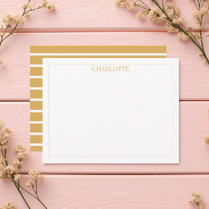Tarjeta Pequeña Moda clásica de franjas marrón y blanco minimalist