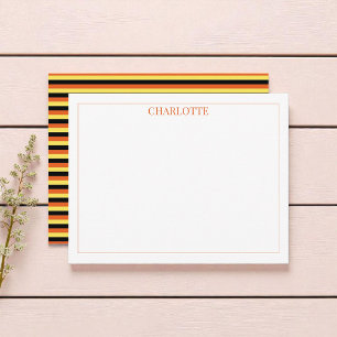 Tarjeta Pequeña Moda clásica de franjas minimalistas amarillas y n