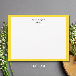 Tarjeta Pequeña Moda Correspondencia Amarilla de Piña Moderna