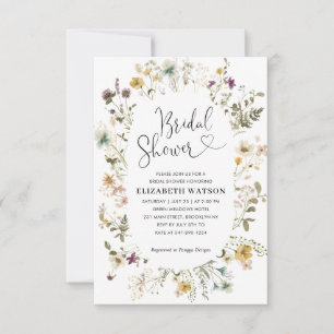 Tarjeta Pequeña Moda de Boho de presupuesto Flor silvestre ducha d
