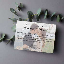 Tarjeta Pequeña moda de fotos desvanecida de día de boda gracias