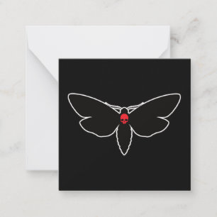 Tarjeta Pequeña Moda de muerte de la polilla de calavera de las po