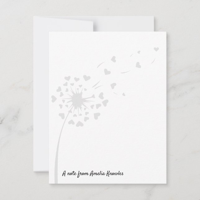 Tarjeta Pequeña Moda de nombre de guión sencillo de Dandelion Ligh (Anverso)