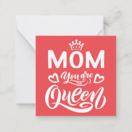 Tarjeta Pequeña Moda Diseño Typografía Mamá Eres La Reina