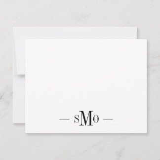 Tarjeta Pequeña Moda elegante Monograma mínimo 3 Iniciales
