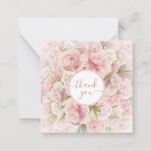 Tarjeta Pequeña moda elegante romántico gracias rosa floral
