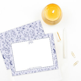 Tarjeta Pequeña Moda Flores azules francesas