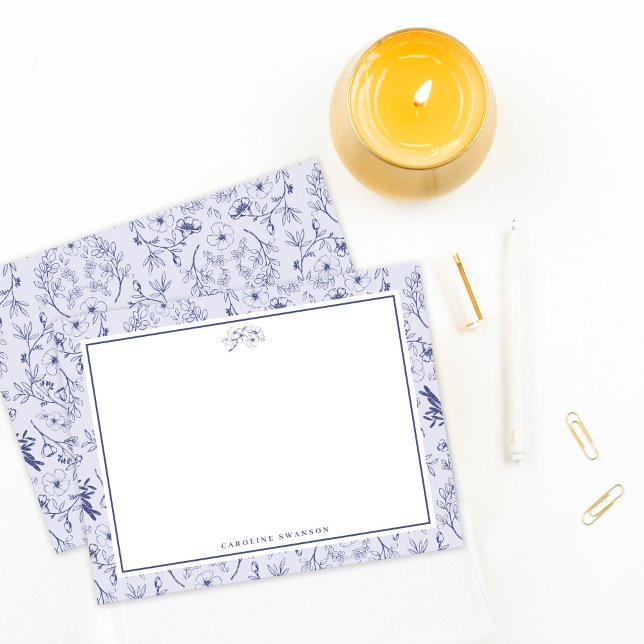 Tarjeta Pequeña Moda Flores azules francesas (Subido por el creador)