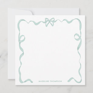 Tarjeta Pequeña Moda Girly Mint Green Bow Ribbon