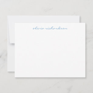 Tarjeta Pequeña Moda manuscrita moderna de escritura ligera azul