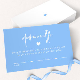 Tarjeta Pequeña Moda Mid Blue Baby Boy Ducha Diaper Raffle