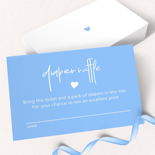 Tarjeta Pequeña Moda Mid Blue Baby Boy Ducha Diaper Raffle (Subido por el creador)