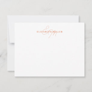Tarjeta Pequeña Moda minimalista Naranja 2 Monorgrama de guiones