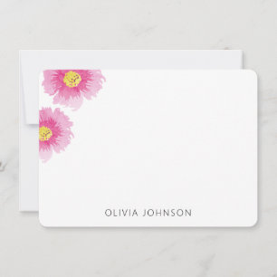 Tarjeta Pequeña Moda moderna acuarela Floral rosa personalizada