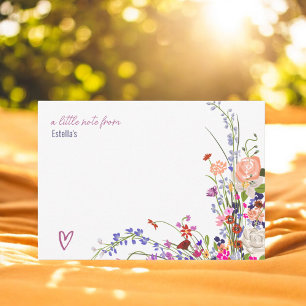 Tarjeta Pequeña Moda moderna de flores silvestres guión de lluvia 
