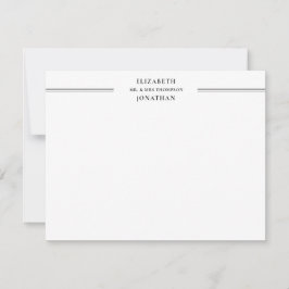 Tarjeta Pequeña Moda Pareja de línea gris negra mínima