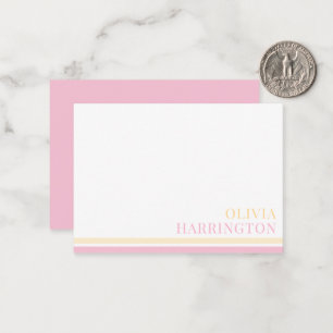 Tarjeta Pequeña Moda Pastel borde de banda rosa amarillo