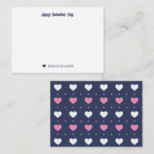 Tarjeta Pequeña Moda Patrón cardíaco moderno Día de San Valentín r