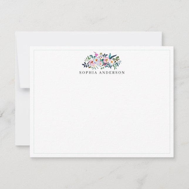 Tarjeta Pequeña Moda Rubor Pink White Peony Fantasmas Rústicas Boh (Anverso)