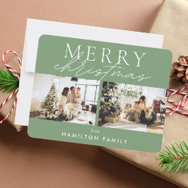 Tarjeta Pequeña Moda Script Caligrafía Feliz Navidad Dos Foto