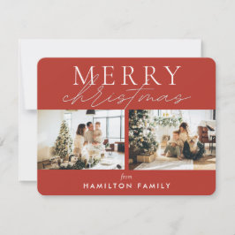 Tarjeta Pequeña Moda Script Caligrafía Feliz Navidad Dos Foto