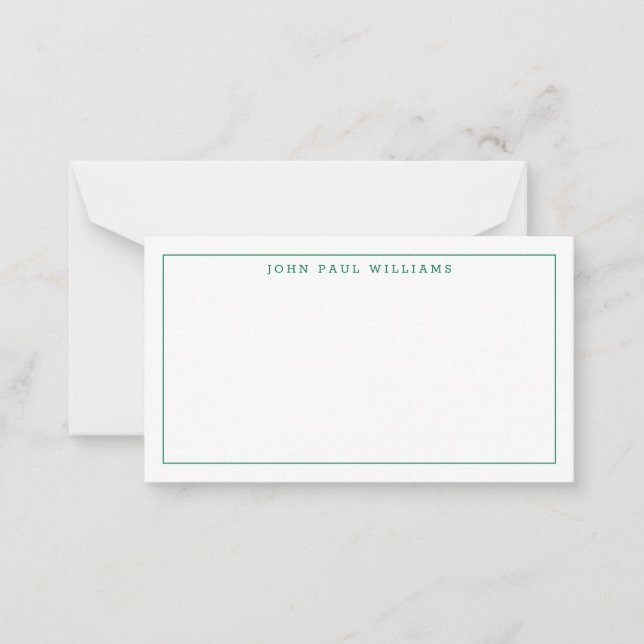 Tarjeta Pequeña Moda Selva Verde Profesional Formal Borde delgado (Anverso)