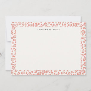Tarjeta Pequeña Modelo moderno de leopardo rosado Impresión animal