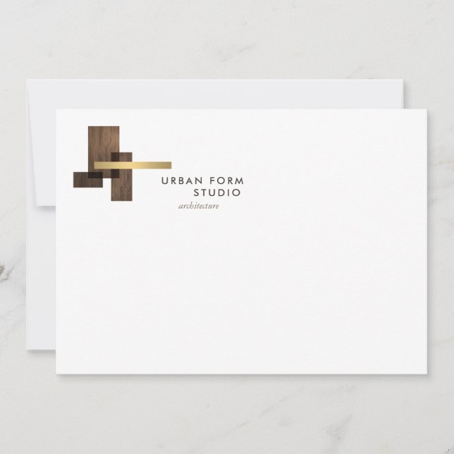 Tarjeta Pequeña Modern Architect Logo Flat Notecard (Anverso)