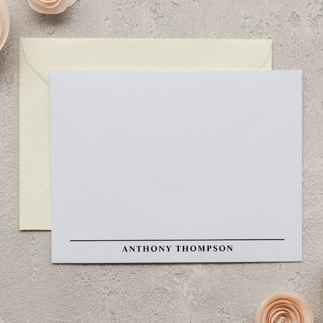 Tarjeta Pequeña Modern Black Line Stationery (Subido por el creador)