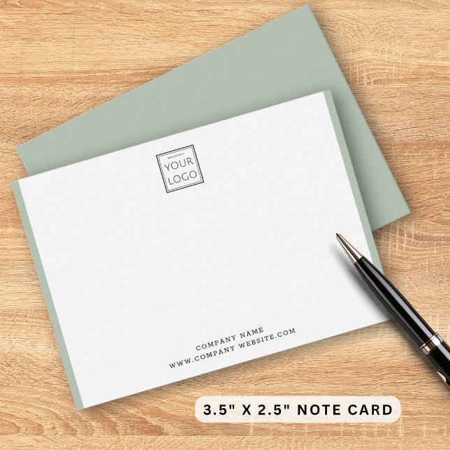 Tarjeta Pequeña Modern Business Logo Company Name Sage Border (Subido por el creador)