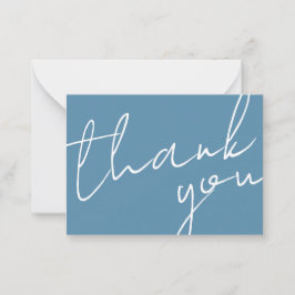 Tarjeta Pequeña Modern Chic Navy Blue Calligraphy Script Wedding 